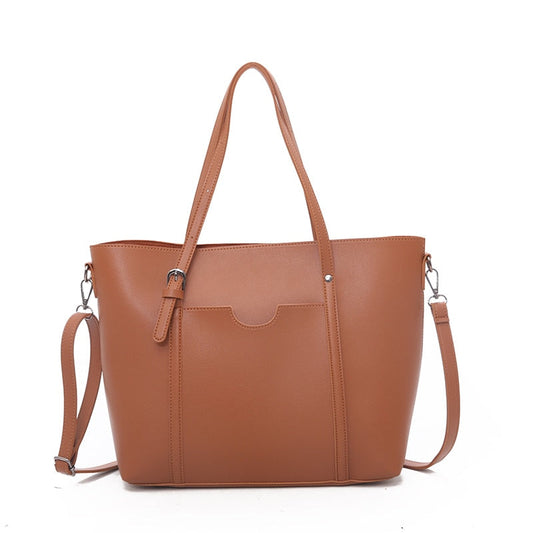 Retro Large Capacity Tote bag For women- Mustard Brown