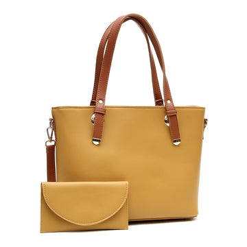Vintage Large Tote Bag For Women-Yellow