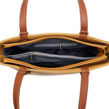 Vintage Large Tote Bag For Women-Yellow