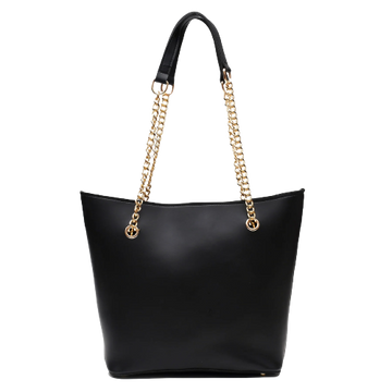 Half Chain Large Tote Bag For Women-Black