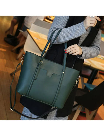 Retro Large Capacity Tote bag For women Green