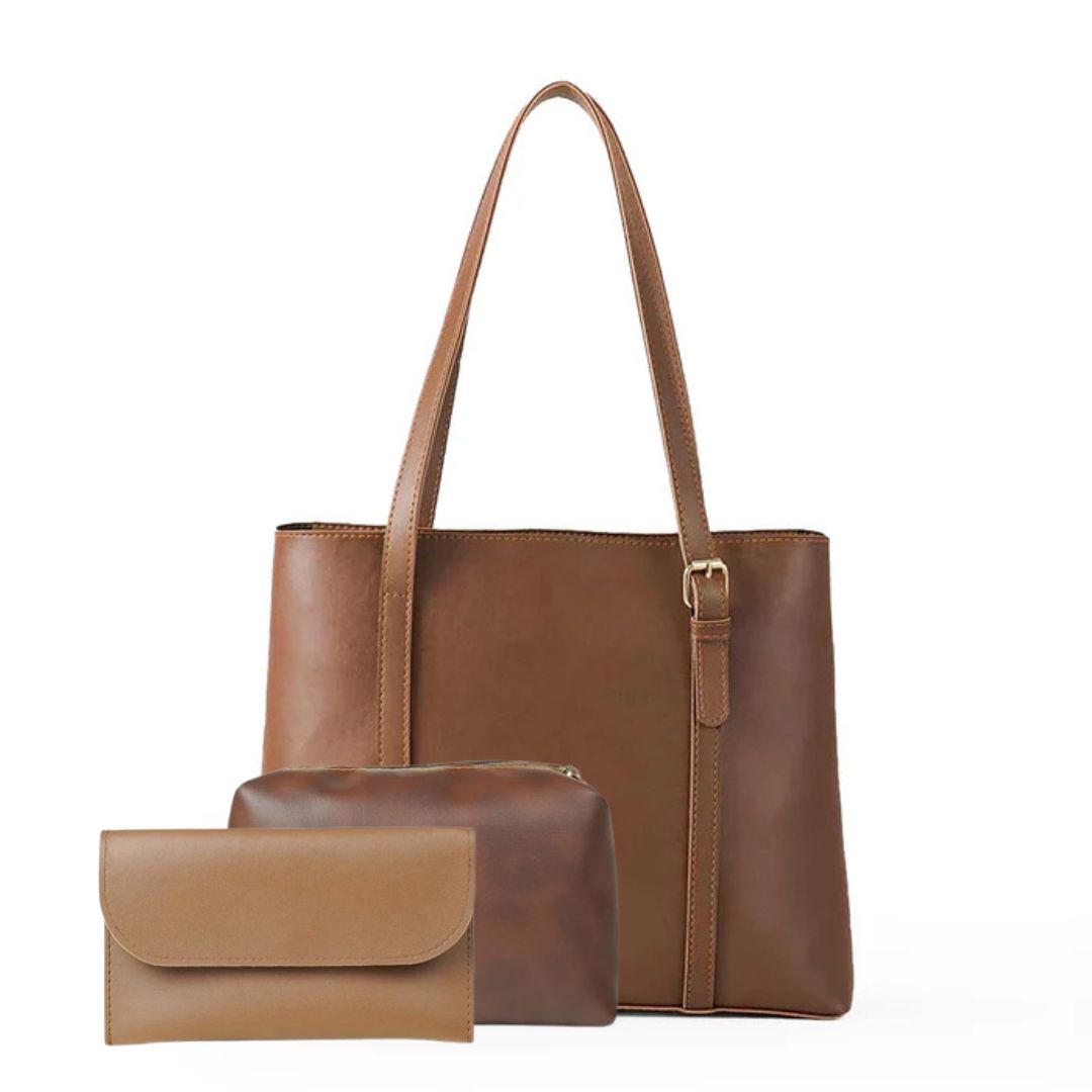 3 in 1 Envy Tote Bag For Women-Mustrad Brown