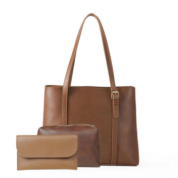 3 in 1 Envy Tote Bag For Women-Mustrad Brown