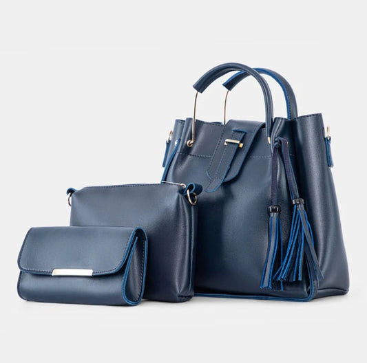 3 in 1 Piece Hand bag For Women-Blue