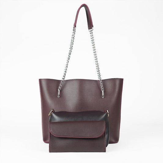 3 in 1 Alpha Tote Bag For Women-Maroon