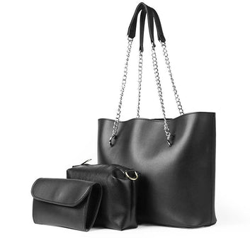 3 in 1 Alpha Tote Bag For Women-Black
